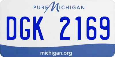 MI license plate DGK2169