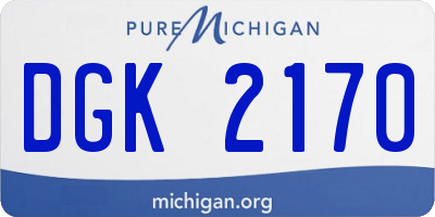 MI license plate DGK2170