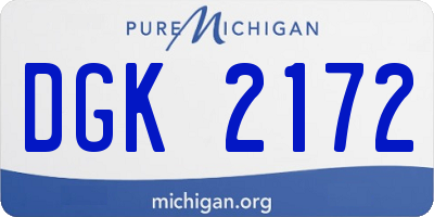 MI license plate DGK2172