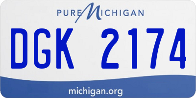 MI license plate DGK2174