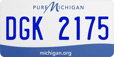 MI license plate DGK2175