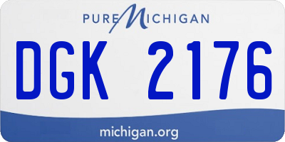MI license plate DGK2176