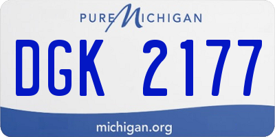MI license plate DGK2177