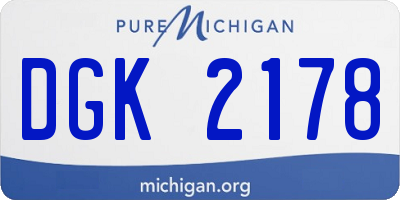 MI license plate DGK2178