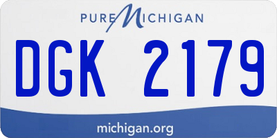 MI license plate DGK2179