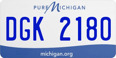 MI license plate DGK2180