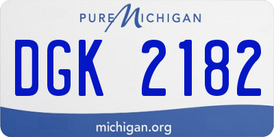 MI license plate DGK2182