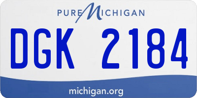 MI license plate DGK2184