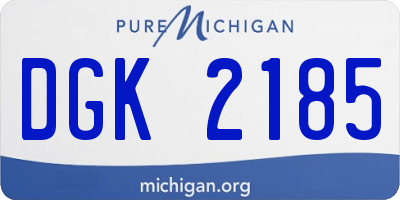 MI license plate DGK2185