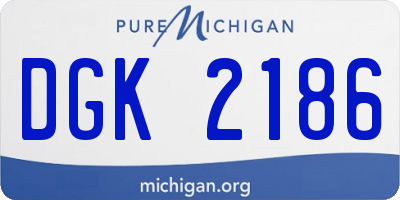 MI license plate DGK2186