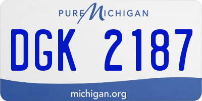 MI license plate DGK2187