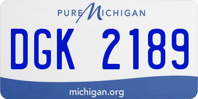 MI license plate DGK2189