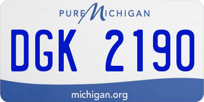 MI license plate DGK2190