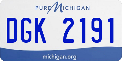 MI license plate DGK2191