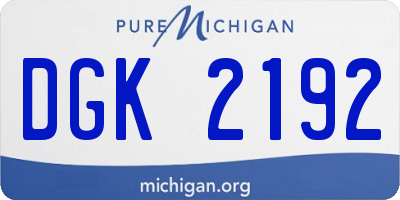 MI license plate DGK2192