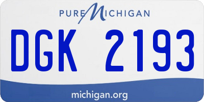 MI license plate DGK2193