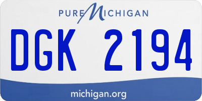 MI license plate DGK2194
