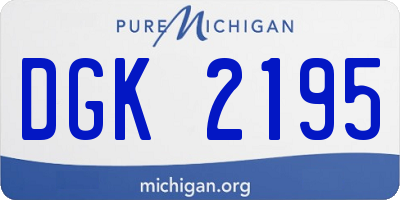 MI license plate DGK2195