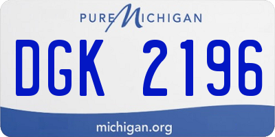 MI license plate DGK2196