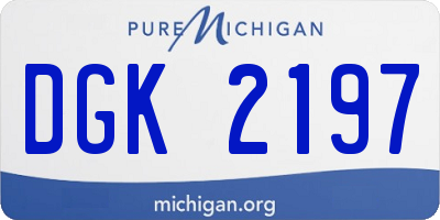 MI license plate DGK2197