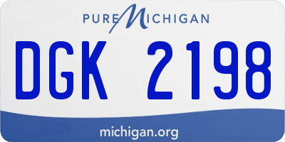 MI license plate DGK2198