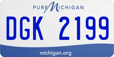 MI license plate DGK2199