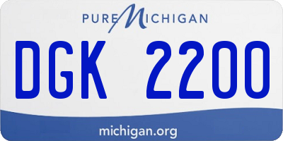 MI license plate DGK2200