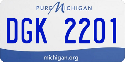 MI license plate DGK2201