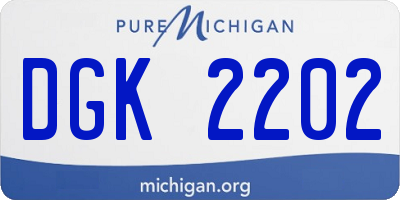 MI license plate DGK2202