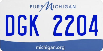MI license plate DGK2204