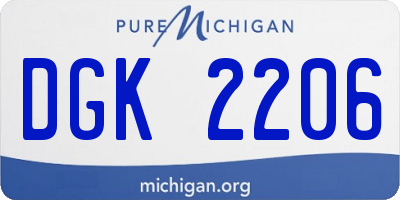 MI license plate DGK2206