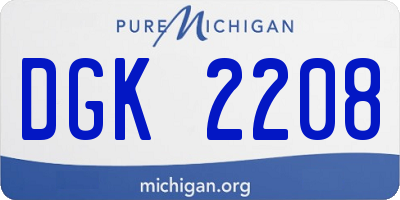 MI license plate DGK2208