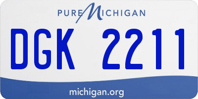 MI license plate DGK2211