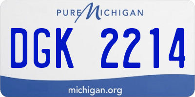 MI license plate DGK2214