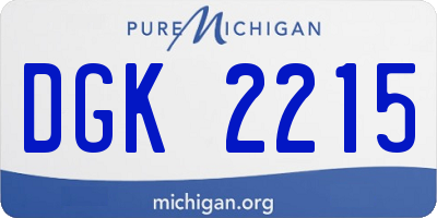 MI license plate DGK2215