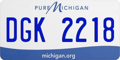 MI license plate DGK2218