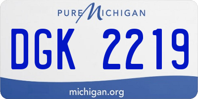 MI license plate DGK2219