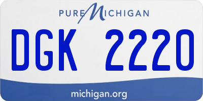 MI license plate DGK2220