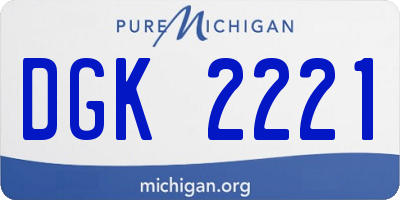 MI license plate DGK2221