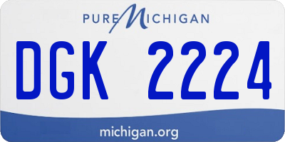 MI license plate DGK2224