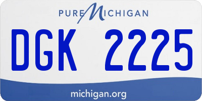 MI license plate DGK2225