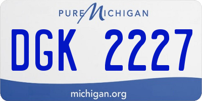 MI license plate DGK2227