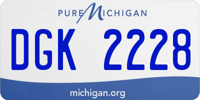 MI license plate DGK2228