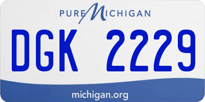 MI license plate DGK2229