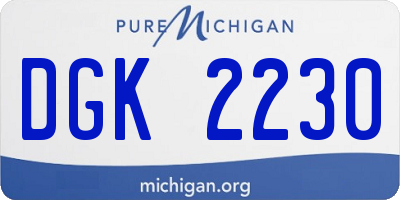 MI license plate DGK2230