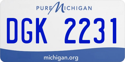 MI license plate DGK2231