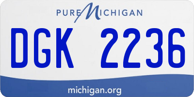 MI license plate DGK2236