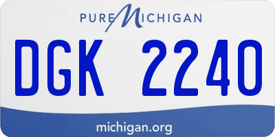 MI license plate DGK2240