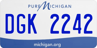 MI license plate DGK2242