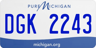 MI license plate DGK2243
